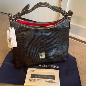 NWT Dooney & Bourke Embossed Brown Hobo Bag